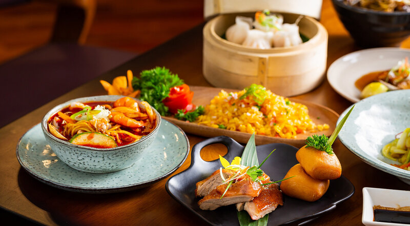 Assorted Asian Dishes — Brown