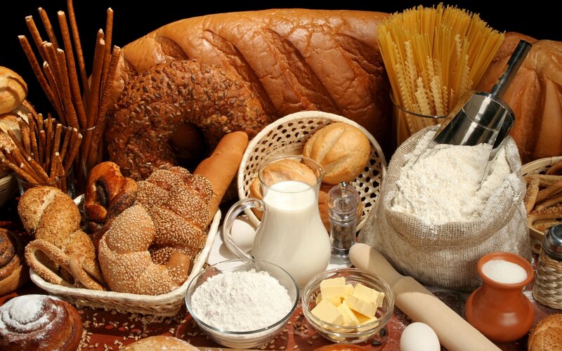 Assorted Baked Goods — Brown, Abundant, Photograph, Bread, Pasta
