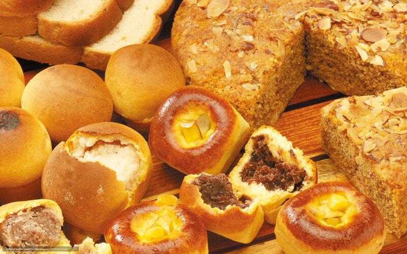 Assorted Baked Goods — Brown, Appetizing, Photograph, Bread, Cakes, Almonds