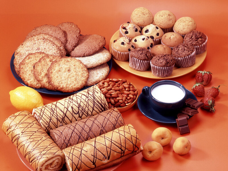 Assorted Baked Goods — Orange, Appetizing