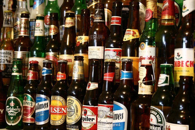 assorted beer bottles