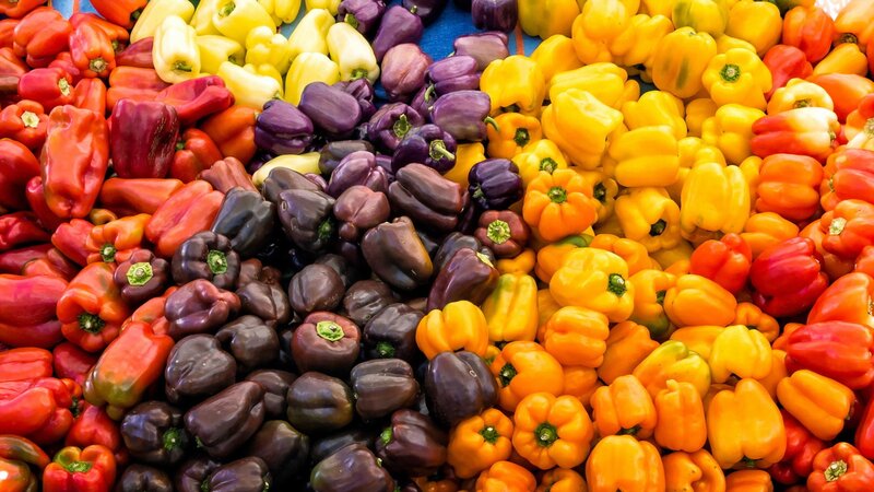 Assorted Bell Peppers — Red, Vibrant, Photograph
