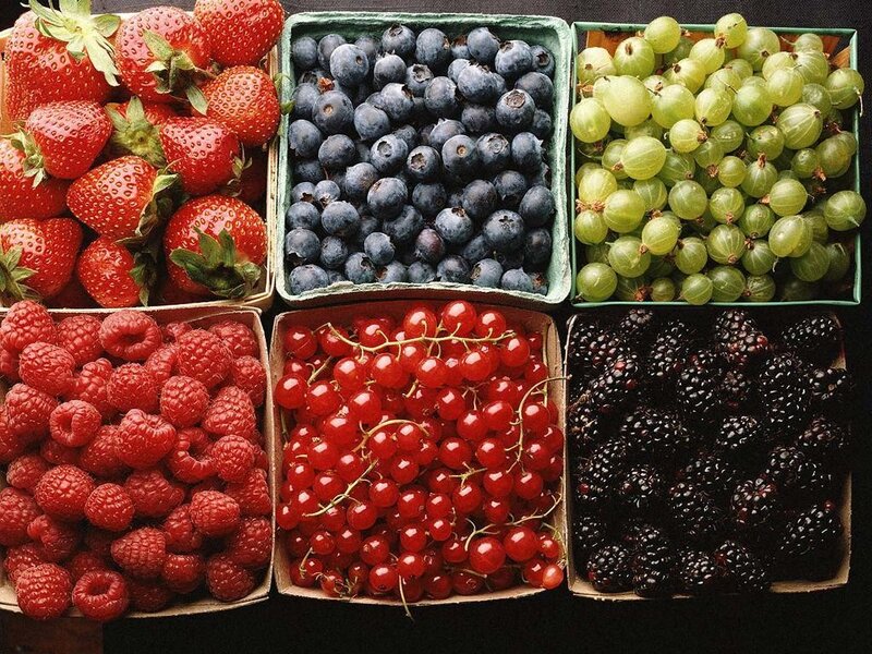 Assorted Berries in Boxes — Red, Fresh