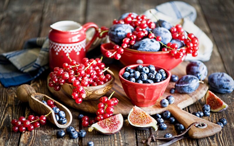 Assorted Berries on Wood
