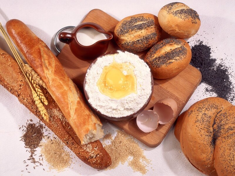 Assorted Breads and Baking Ingredients — Brown