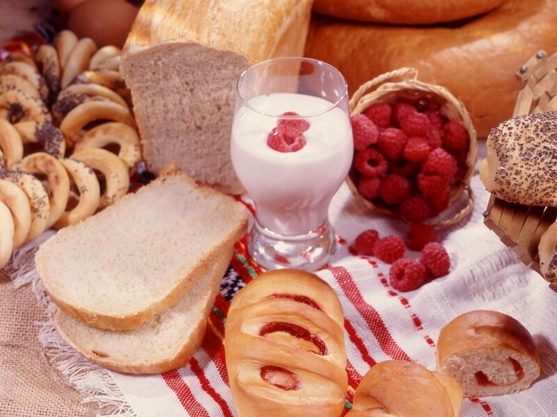 Assorted breads and berries