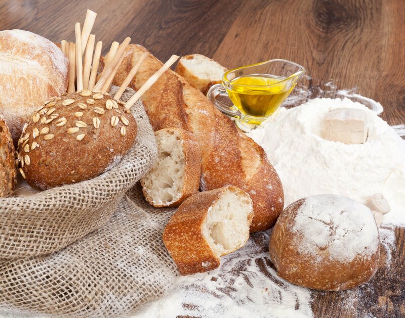 Assorted Breads and Flour — Brown