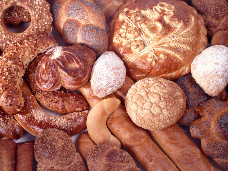 Assorted breads and pastries