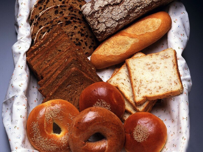 Assorted Breads in Basket — Brown, Neutral