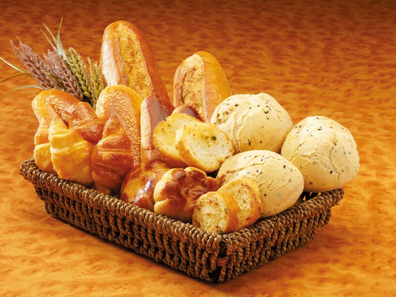 Assorted Breads in Basket — Brown