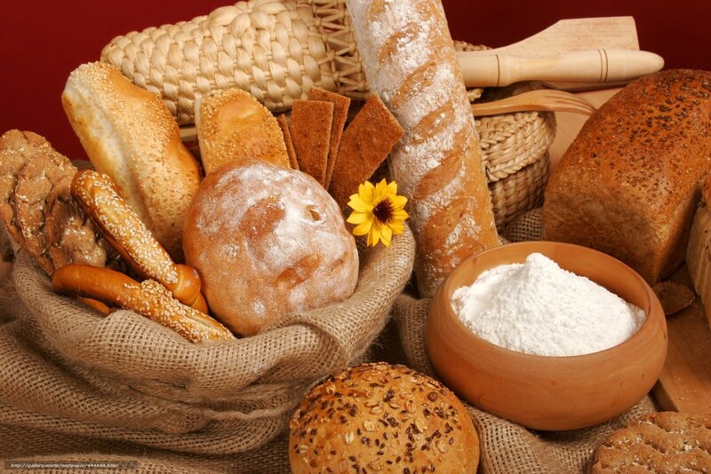 Assorted Breads in Basket — Brown, Warm, Photograph, Flour, Wooden Bowl