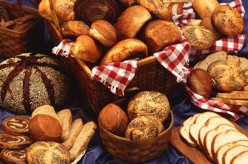 Assorted Breads in Baskets — Brown