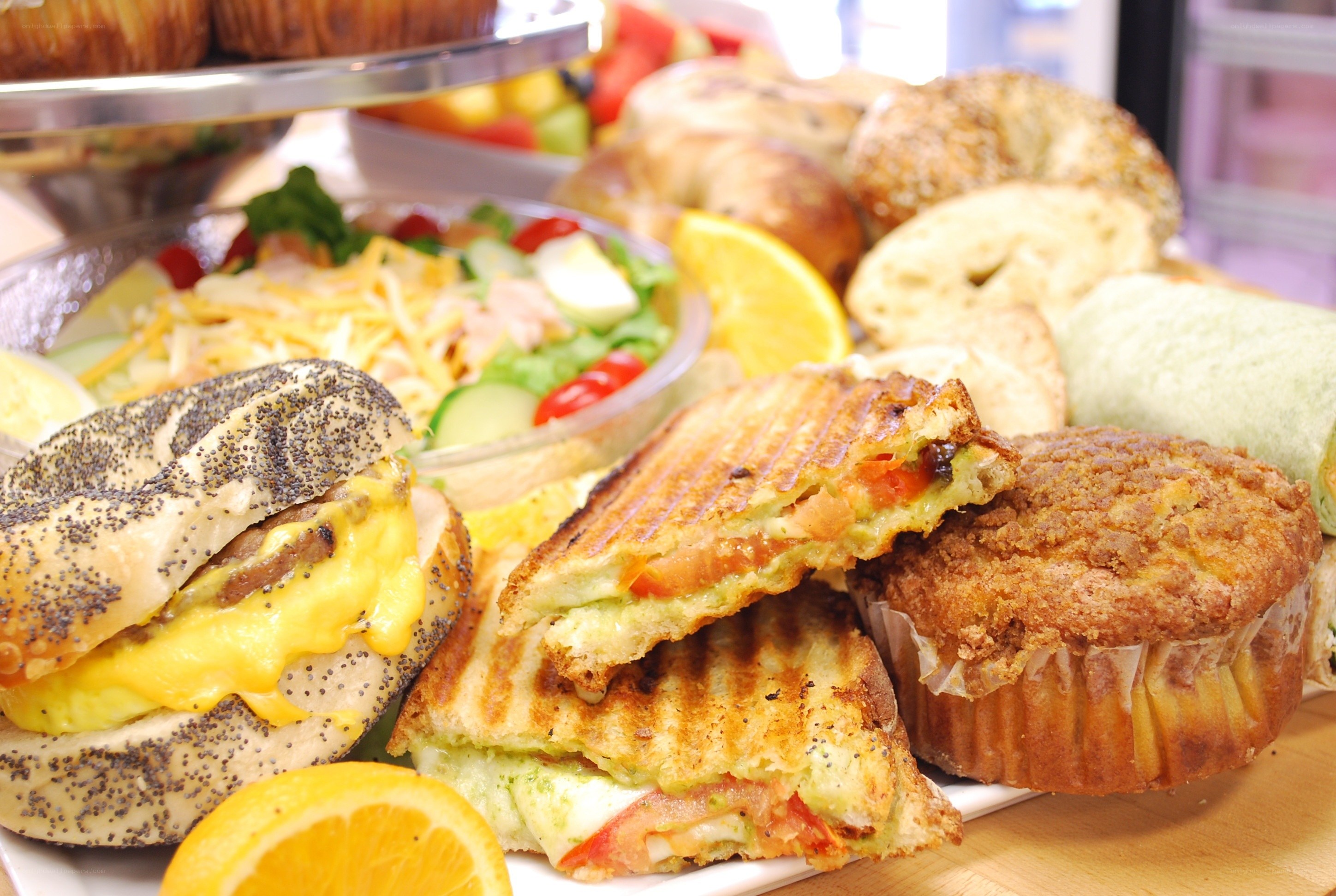 Assorted breakfast items