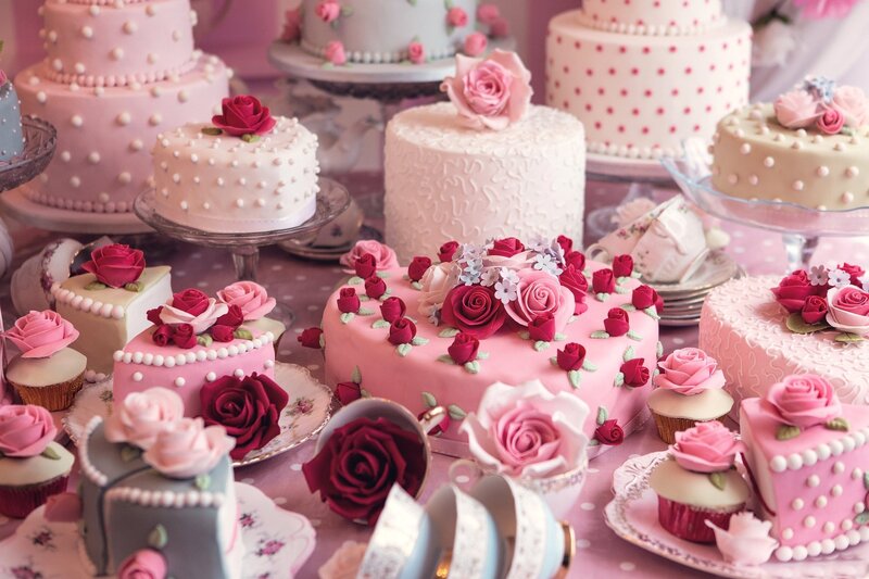 Assorted Cakes and Pastries — Pink
