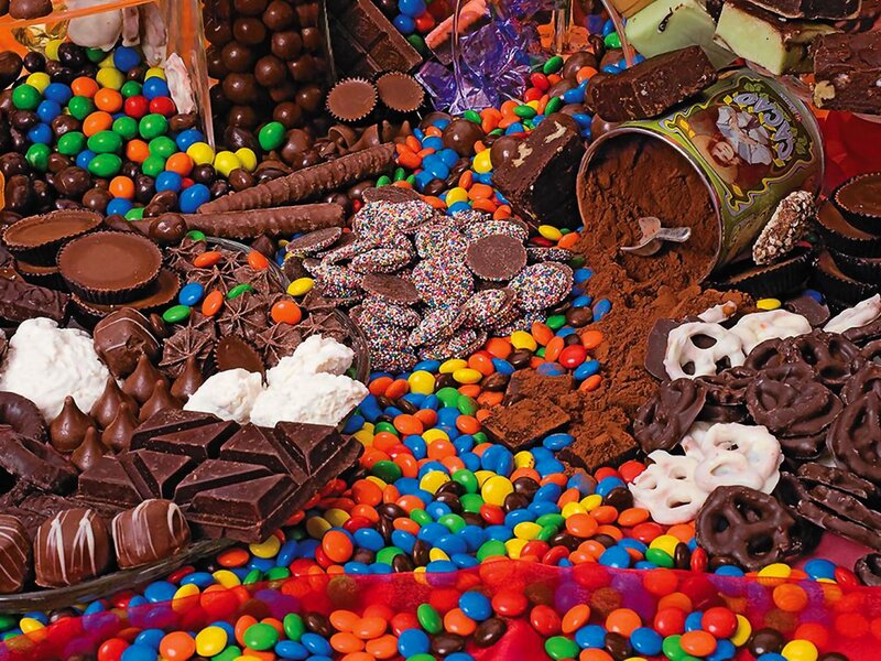 Assorted Candies and Chocolates — Red