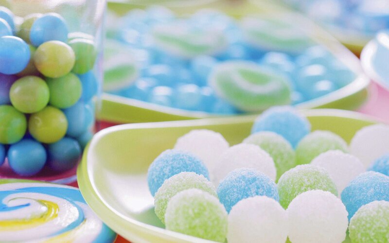 Assorted Candies in Bowls