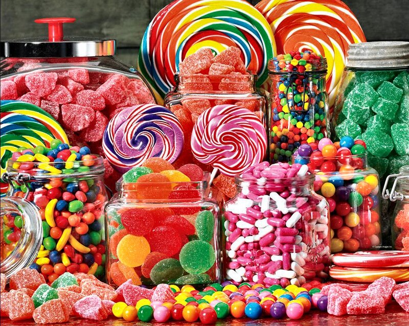 Assorted Candies in Jars