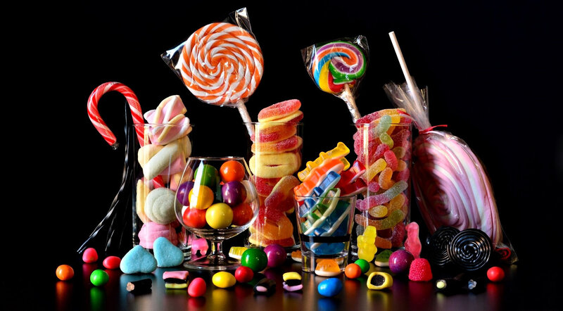 Assorted Candies on Black