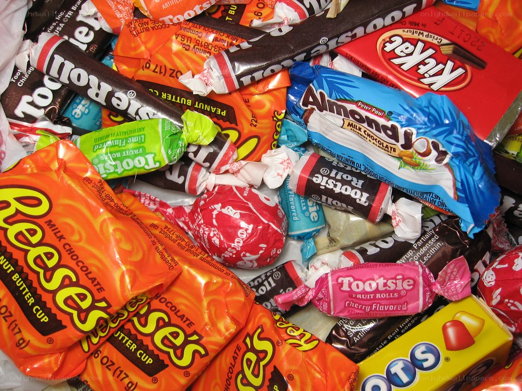 assorted candy wrappers