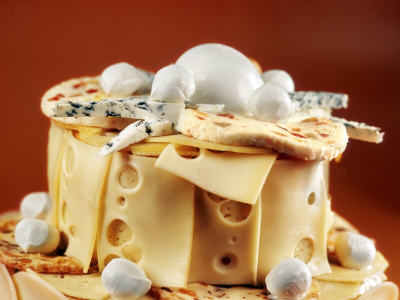 Assorted cheese tower