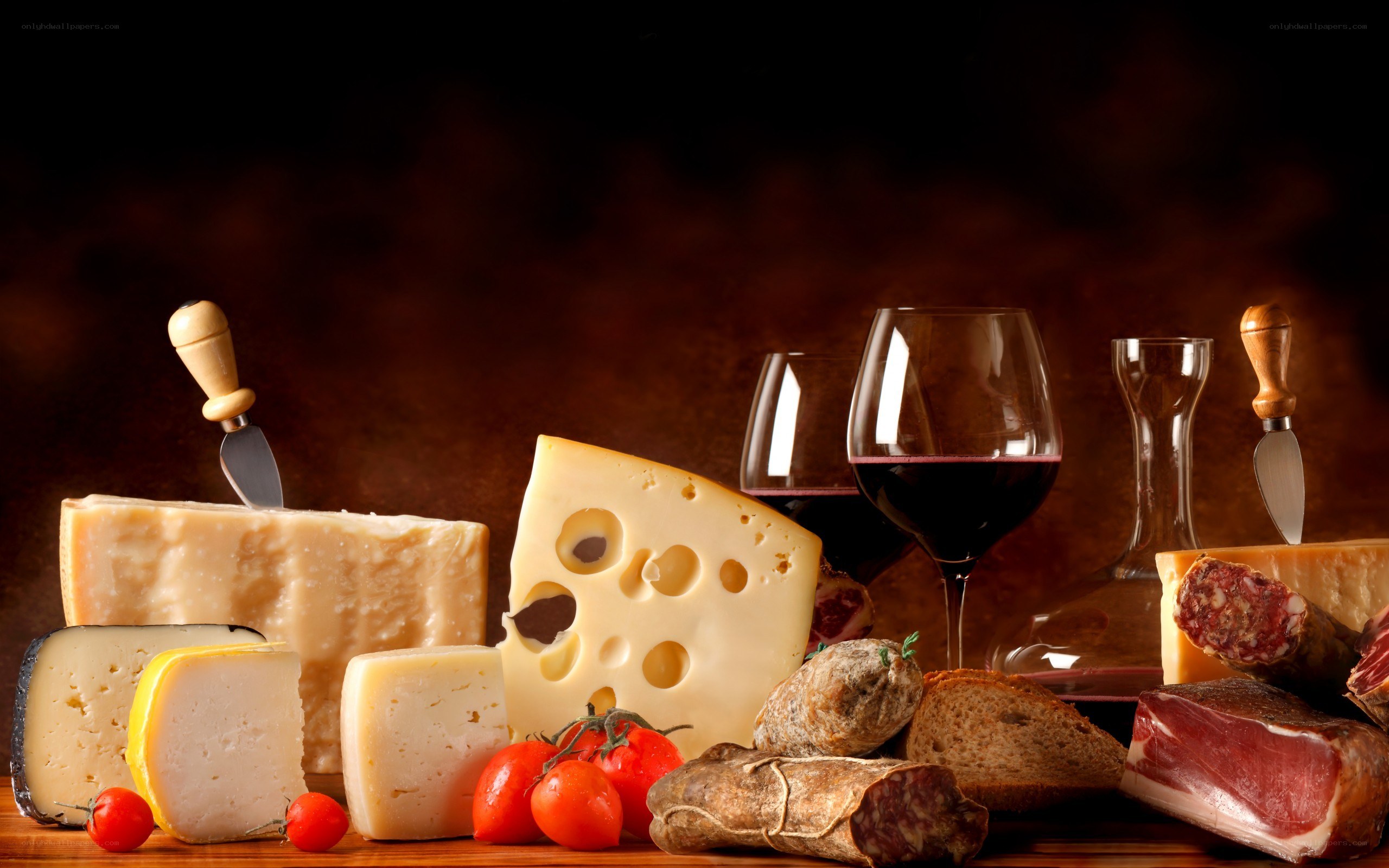 Assorted cheeses and charcuterie