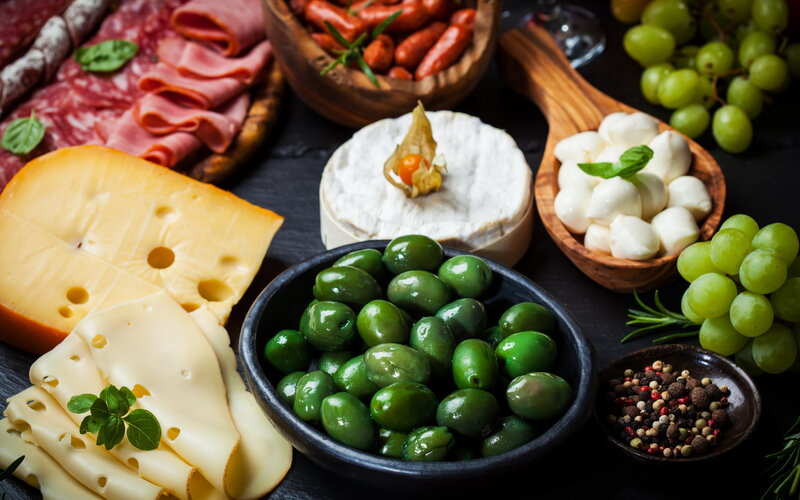 Assorted Cheeses and Meats