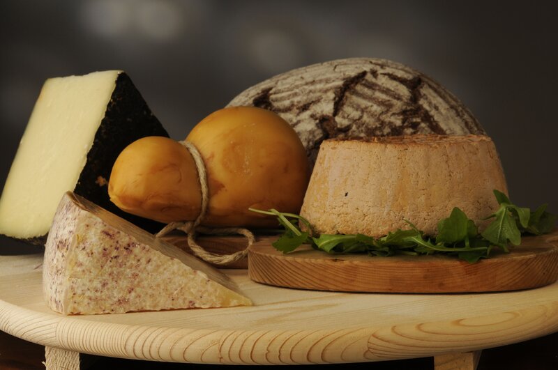 Assorted Cheeses on Wood