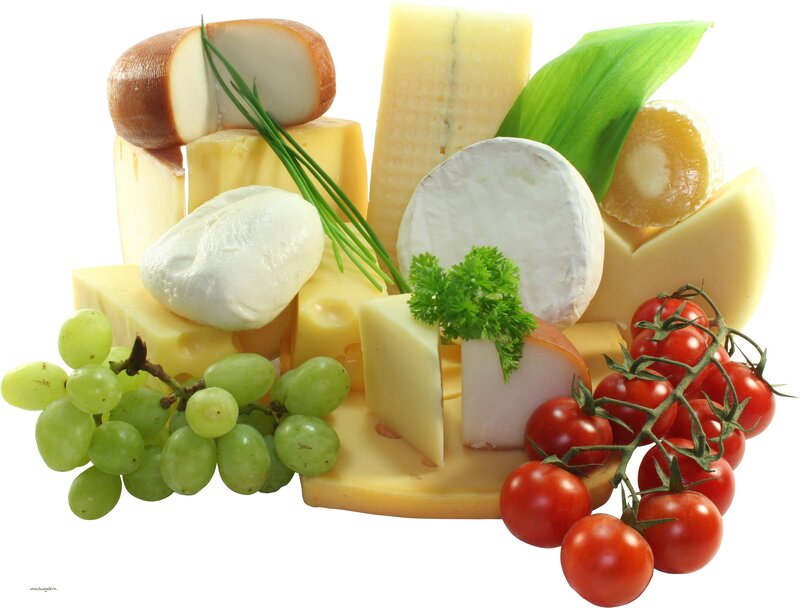 assorted cheeses with fruits