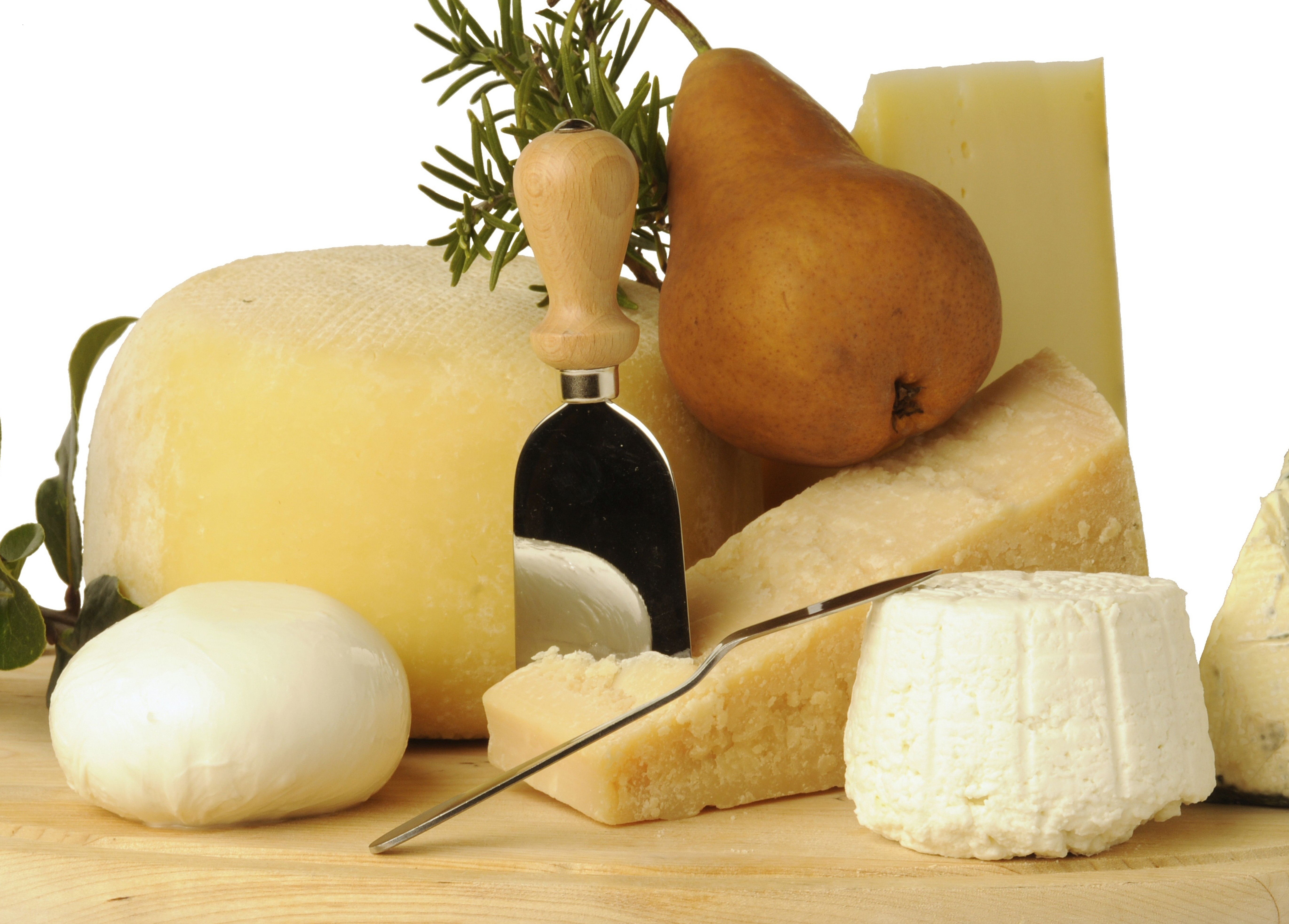 assorted cheeses with pear