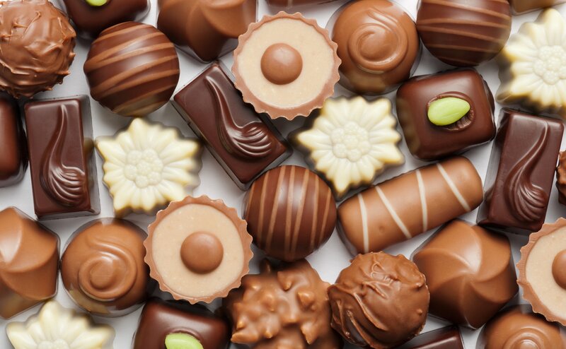 Assorted Chocolate Candies — Brown, Indulgent, Photograph, Caramel, Pistachio
