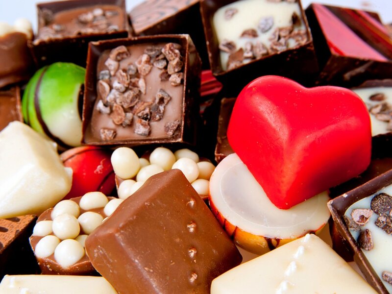 Assorted Chocolate Candies — Brown, Indulgent, Photograph, Heart-shaped Candy