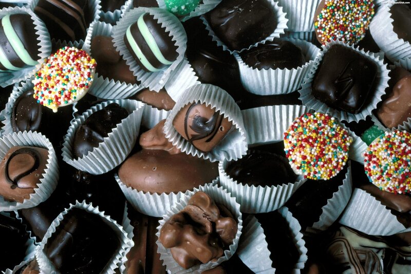 Assorted Chocolate Candies — Brown, Indulgent, Photograph, Sprinkles, Cupcake Liners