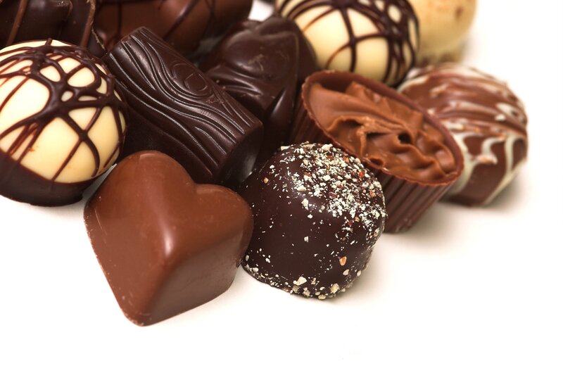 Assorted Chocolate Candies — Brown, Neutral, Photograph, Heart Shape, Sprinkles