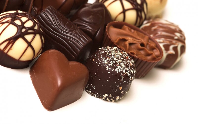 Assorted Chocolate Candies — Brown, Neutral, Photograph, Heart Shape