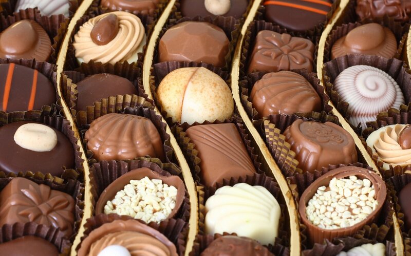 Assorted Chocolate Candies — Brown