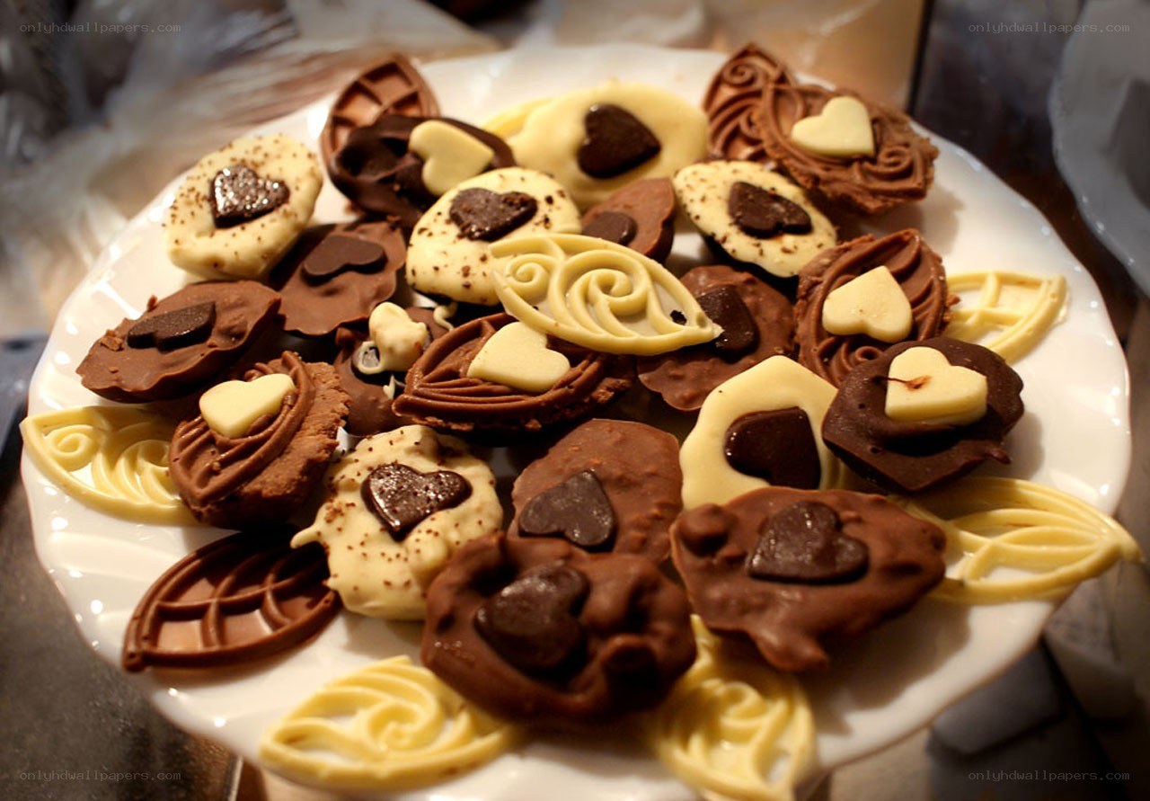 Assorted chocolate candies on a plate