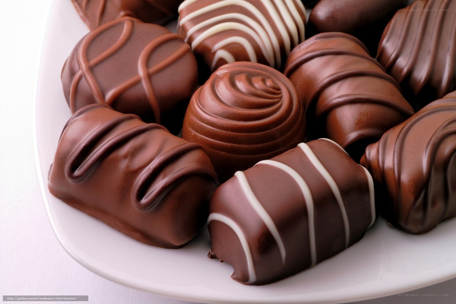 Assorted chocolate candies on plate