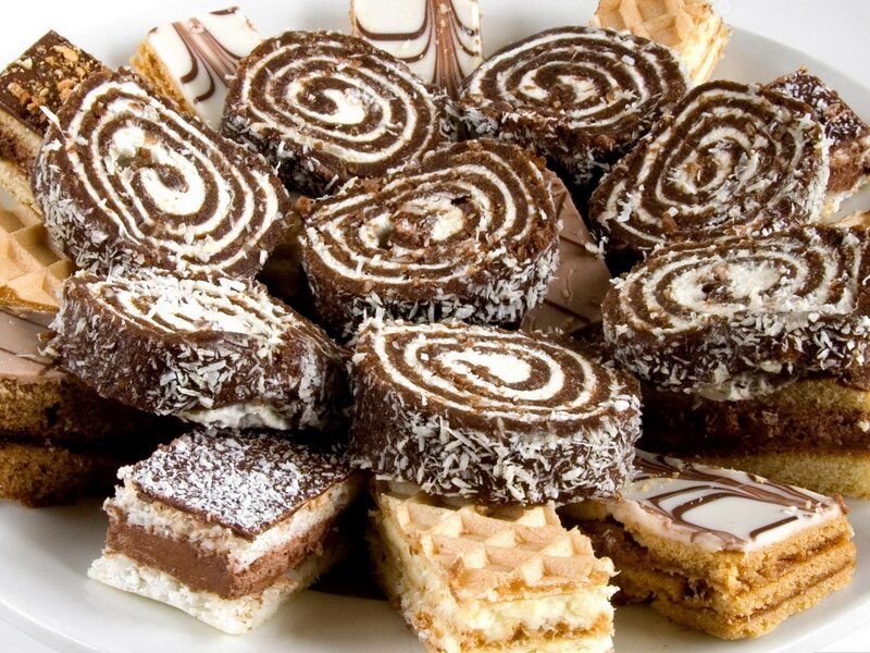 assorted chocolate pastries