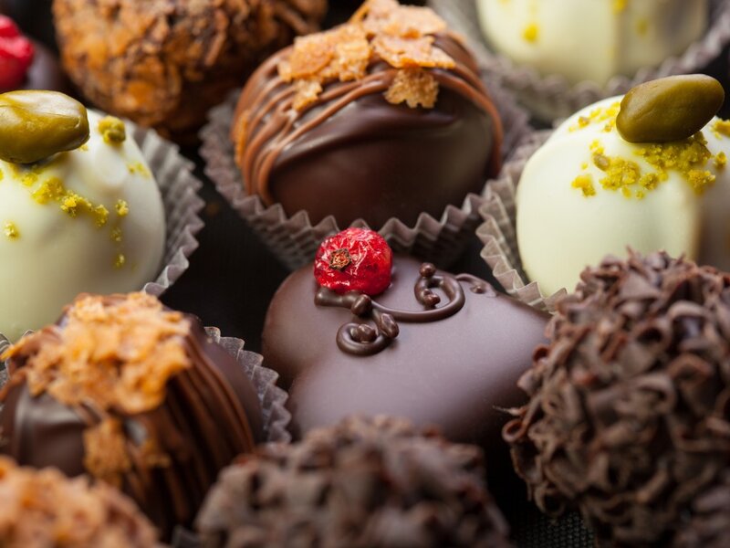 Assorted Chocolate Truffles — Brown, Indulgent, Photograph, Nuts