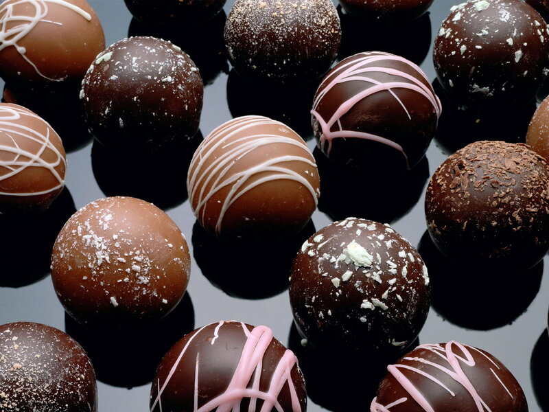 Assorted Chocolate Truffles — Brown, Indulgent, Photograph, Powdered Sugar