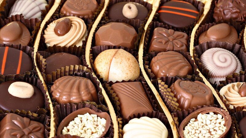 Assorted Chocolates in Box — Brown, Indulgent