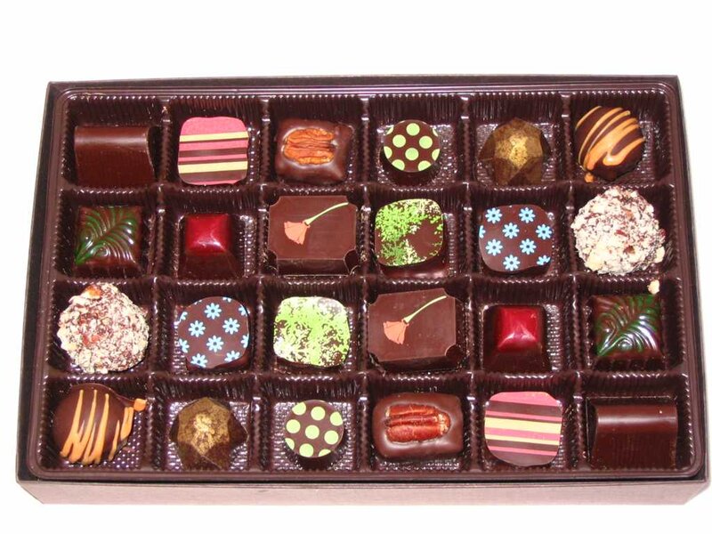 Assorted Chocolates in Box — Brown