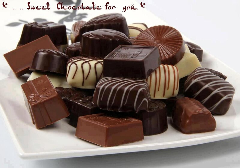 Assorted Chocolates on Plate — Brown, Sweet