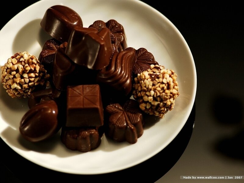 Assorted Chocolates on Plate