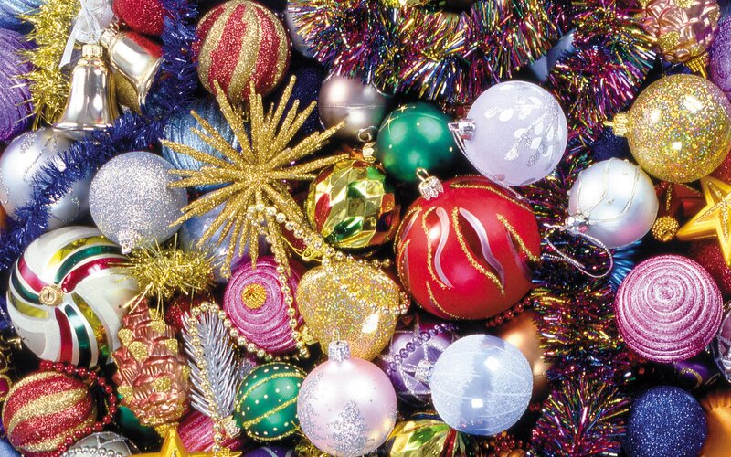assorted Christmas ornaments
