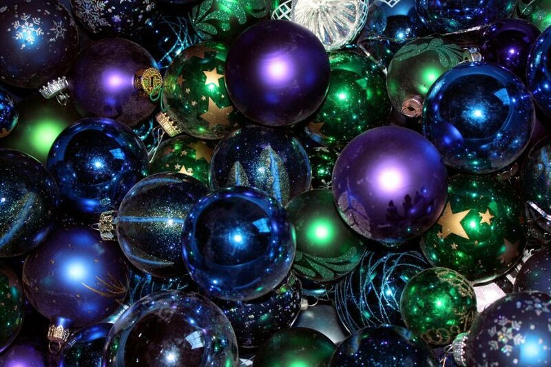 Assorted Christmas Ornaments — Green