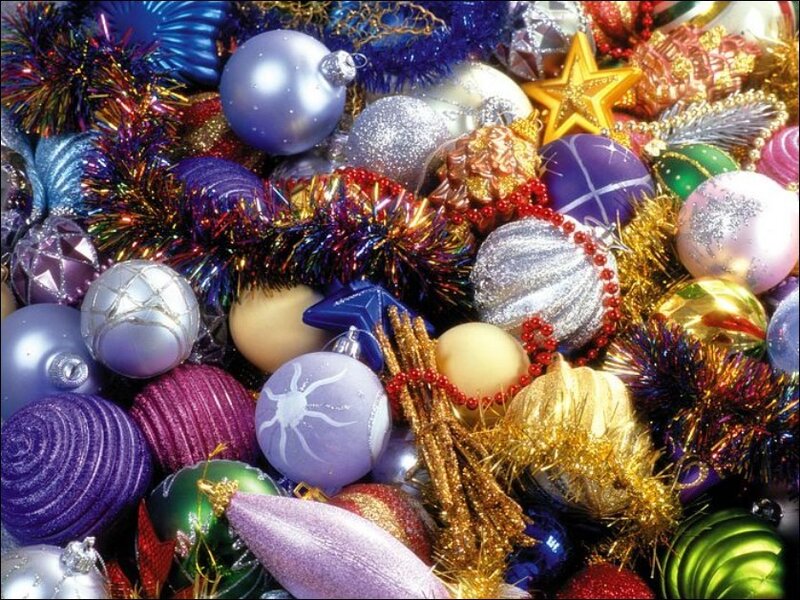 Assorted Christmas Ornaments — Purple