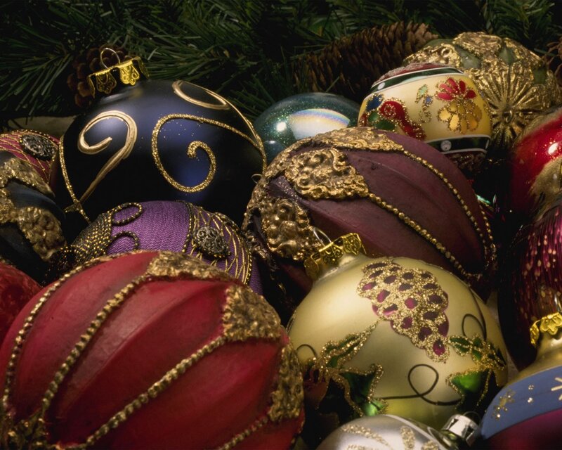 Assorted Christmas Ornaments — Red, Festive