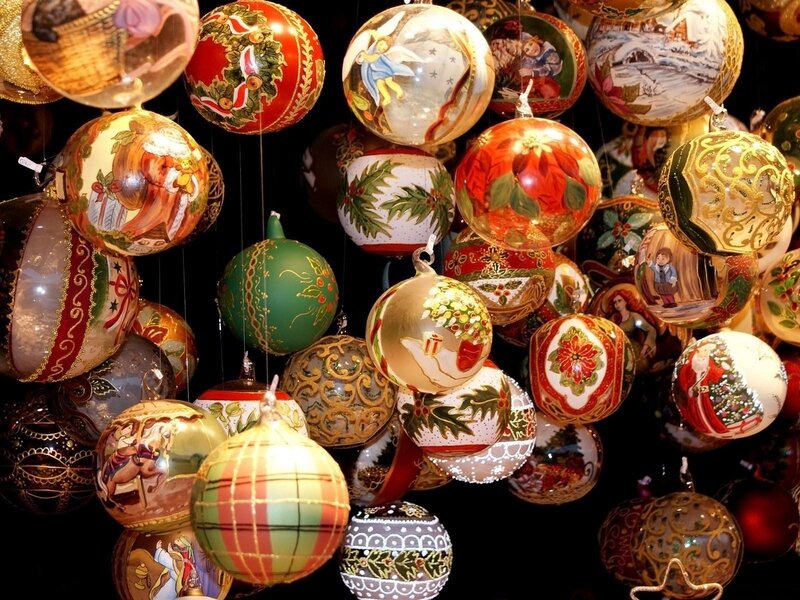 Assorted Christmas ornaments