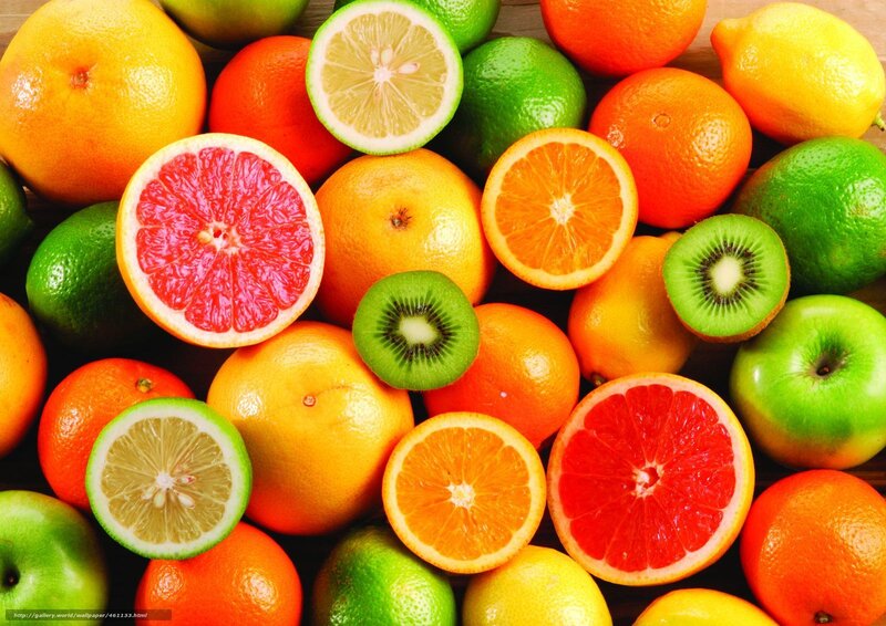 Assorted Citrus Fruits — Orange, Vibrant, Photograph, Kiwi, Apple, Lemon